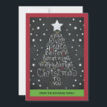 Chalkboard Christmas Hand Lettered - Family Photo Holiday Card<br><div class="desc">Spread holiday cheer in style with this trendy vintage black chalkboard style Christmas card... featuring Modern hand lettered chalk art Christmas Tree design contains the words: joy • love • peace • believe • silent night • merry & bright • Christmas to you Original handlettering by international artist, JoDitt Williams....</div>