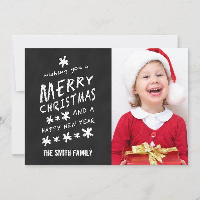 CHALKBOARD CHRISTMAS HOLIDAY PHOTO CARD (Front)