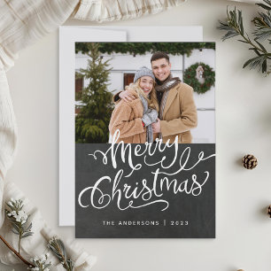 Chalkboard Christmas Holiday Photo Overlay Card