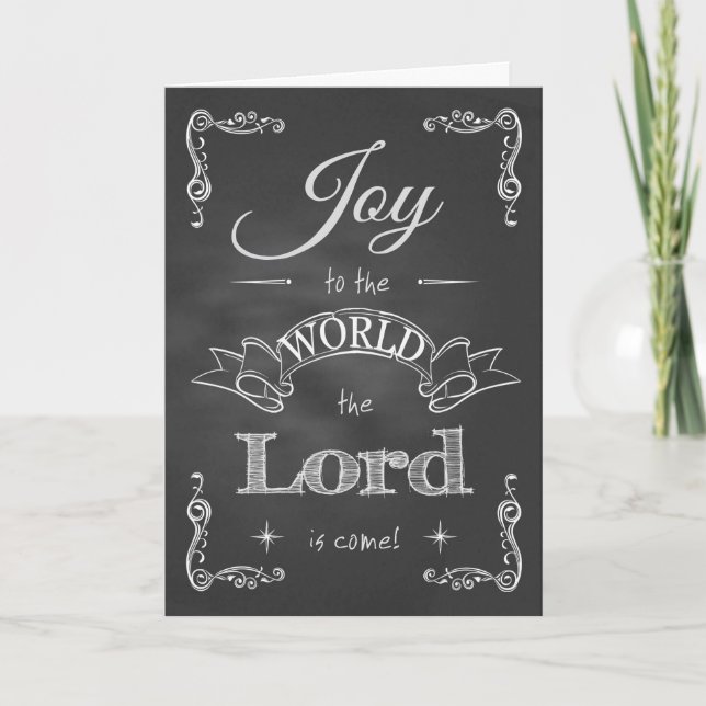 Chalkboard Christmas - Joy to the World Holiday Card (Front)