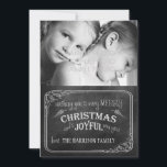 Chalkboard Christmas Photo Card//Red Stripes Holiday Card<br><div class="desc">Chalkboard Christmas Photo Card//Red Stripes</div>