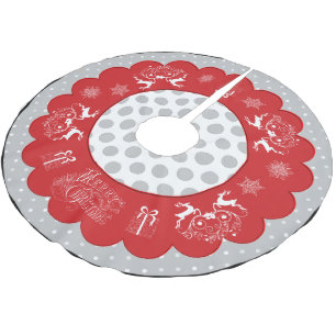 Chalkboard Christmas Polka Dots Tree skirt