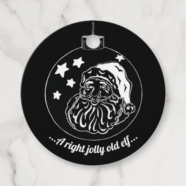 Chalkboard Christmas Santa  Favour Tags (Front)