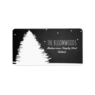 Chalkboard Christmas Tree Winter Holiday Label