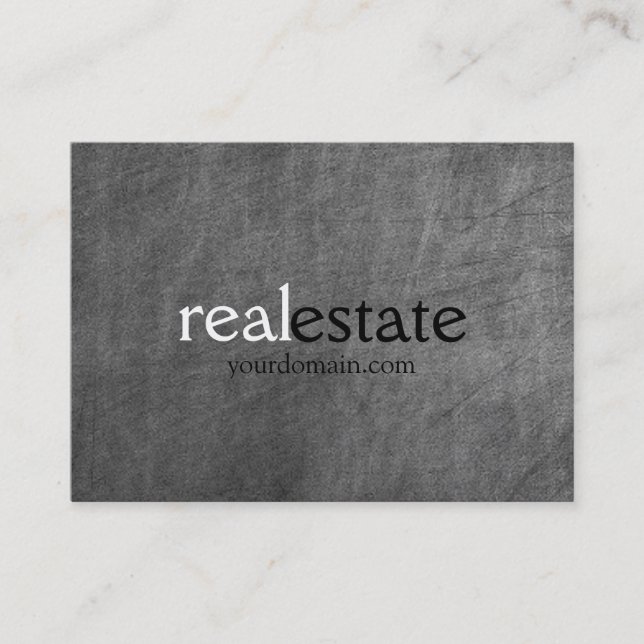 Chalkboard Chubby Real Estate Agent Business Card (Front)