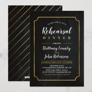 Chalkboard Classic Wedding Rehearsal Dinner Invitation