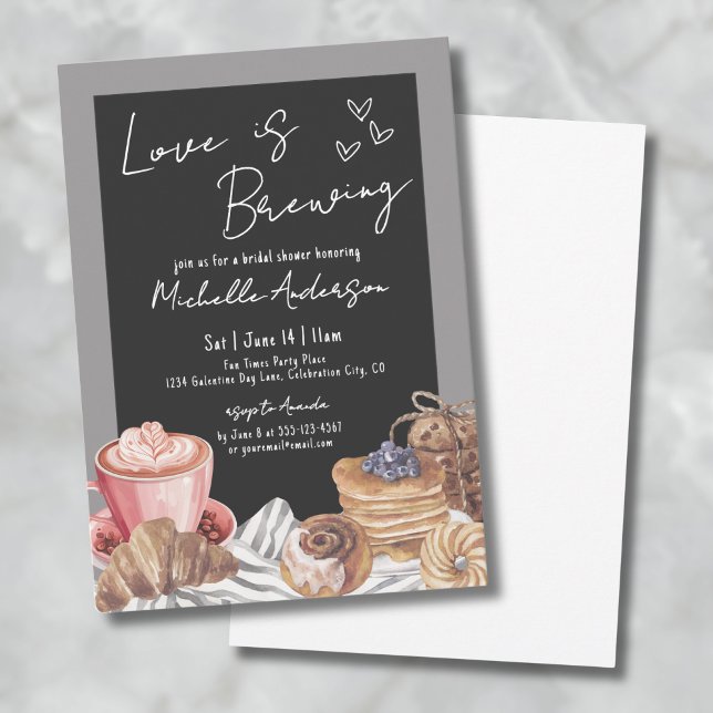 Chalkboard Coffee Brunch Bridal Shower Invitation (Chalkboard Coffee Brunch Bridal Shower Invitation)