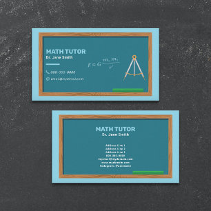 Chalkboard & Compas Math Tutor Business Card