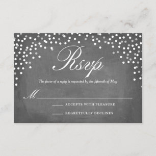 Chalkboard Confetti Dots RSVP Card