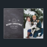 Chalkboard Couple Dog Christmas Holiday Photo Card<br><div class="desc">Chalkboard Couple Dog Christmas Holiday Photo Card Can be fully customised to suit your needs. © Gorjo Designs via Zazzle. // Looking for matching items? Other stationery from the set available in the ‘collections’ section of my store. // Note: photo used is a placeholder image only. You will need to...</div>