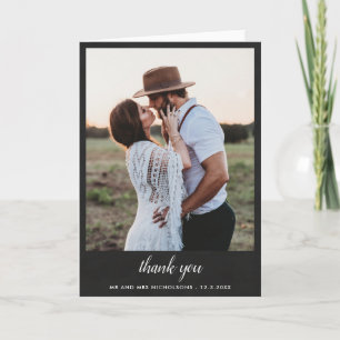 Chalkboard Couple Wedding Thank You Script Card