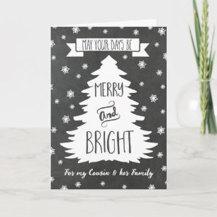 Chalkboard Cousin & Family Merry Christmas Card