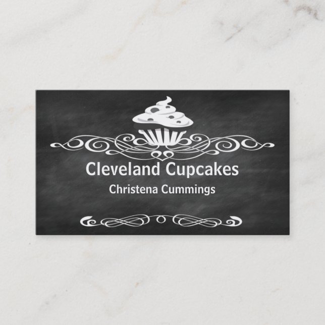Chalkboard Cupcakes Business Card (Front)