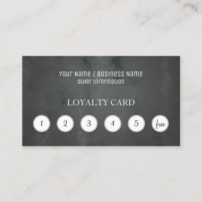 Chalkboard Customer Loyalty Punch Card (Front)