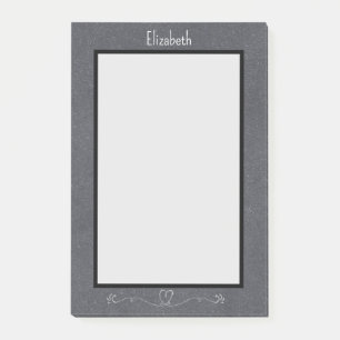 Chalkboard Design with Heart Flourish Personalised Post-it Notes