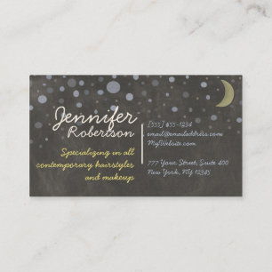 Chalkboard Design with Stars, Moon, Coloured Chalk Business Card