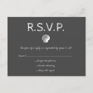Chalkboard destination wedding shell RSVP cards
