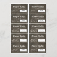Chalkboard Diaper Raffle Tickets