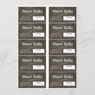 Chalkboard Diaper Raffle Tickets Invitation