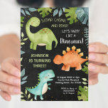 Chalkboard Dinosaur Birthday Invitation<br><div class="desc">Chalkboard Dinosaur Birthday Invitation
Wording can be changed to any occasion</div>