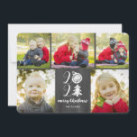 Chalkboard Doodle Christmas 2021 Photo Collage Holiday Card<br><div class="desc">Get "oohs and aahs" from family and friends this Christmas season when you send this unique Christmas card design showcasing 5 photos and featuring a chalkboard background with whimsical typography and doodle icons forming the text "2021"! Contact us if you would like this design modified for your specific number of...</div>