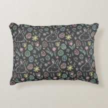 Chalkboard Easter Bunny Doodle Pattern