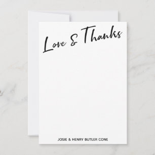Chalkboard Edison Lights Modern Love & Thanks Thank You Card