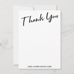 Chalkboard Edison Lights Modern Thank You Script Card