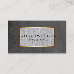 Chalkboard Elegant Professional Modern Linen Gold Business Card