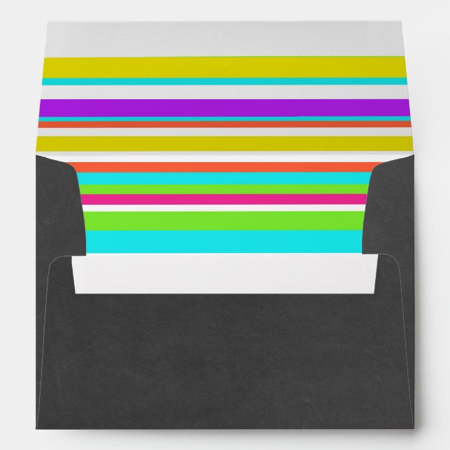 Chalkboard Envelope w Neon Striped Liner (Back (Bottom))
