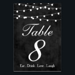 Chalkboard Fairy Lights & Hearts Party Table 8 Table Number<br><div class="desc">Share the joy with this beautiful & magical fairy lights with sweet looking hearts design & get your lovely guests to Eat,  Drink,  Love & Laugh! Great as a highlight for your party! ❤❤</div>