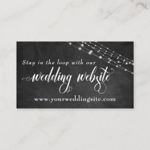 Chalkboard & Fairy Lights Wedding Website Enclosure Card