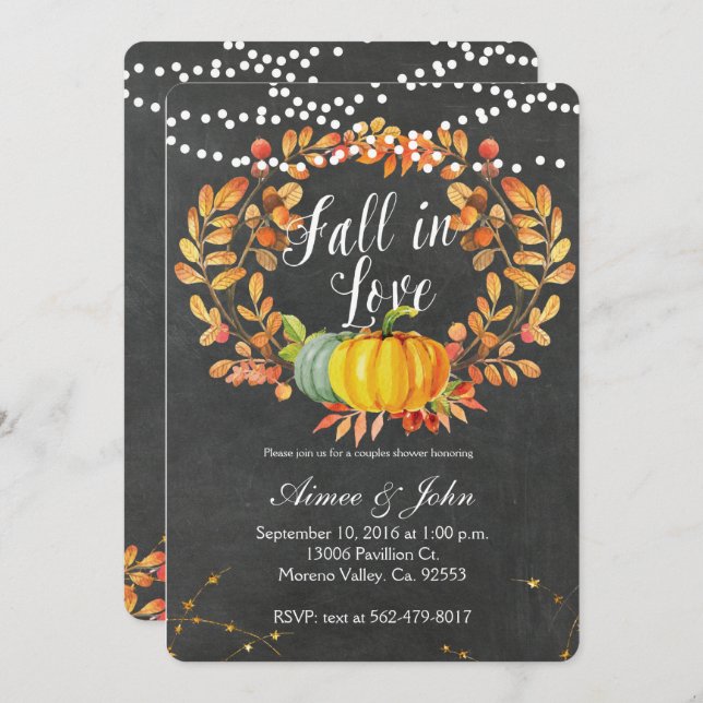 Chalkboard fall invitation (Front/Back)