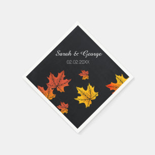 chalkboard fall personalised wedding napkins