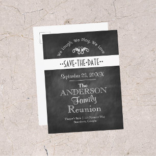 Chalkboard Family Reunion Save the Date Announcement Postcard