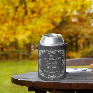 Chalkboard Family Reunion Typography Can Cooler