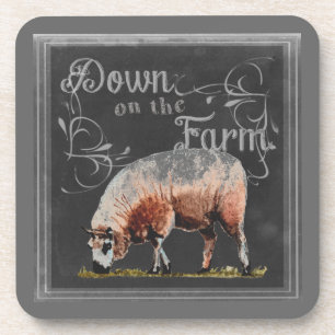 Chalkboard Farm Down on the Farm Sheep Coaster