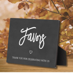 Chalkboard (faux) Wedding Favors sign Tabletop Plaque