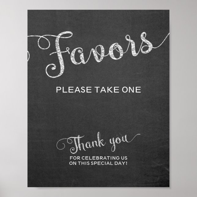 Chalkboard Favours Wedding Sign Please Take One (Front)