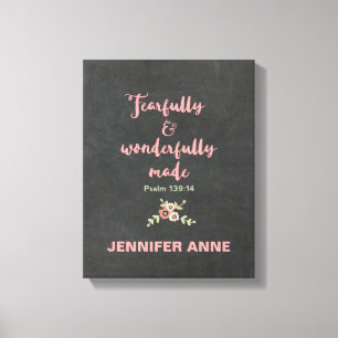 Chalkboard Fearfully and Wonderfully Made Canvas Print