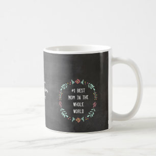 Chalkboard Floral Garland Best Mum Mug