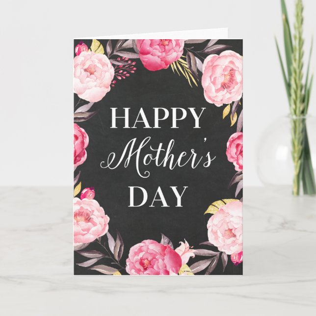 Chalkboard Floral | Mother's Day Greeting Card (Front)
