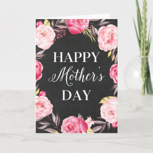 Chalkboard Floral   Mother's Day Greeting Card