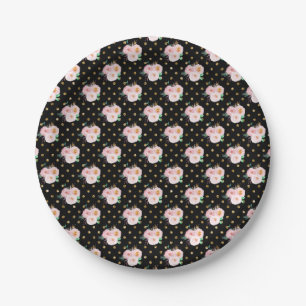 Chalkboard Floral Paper Plate