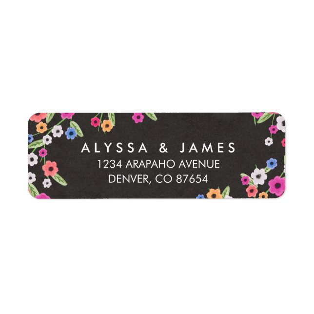 Chalkboard Floral Return Address Labels (Front)