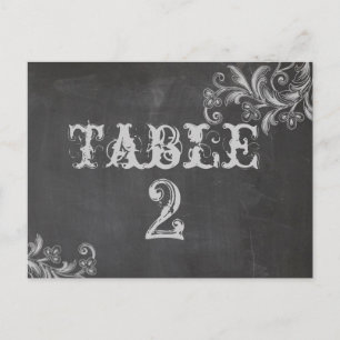 Chalkboard Floral Table Number Card