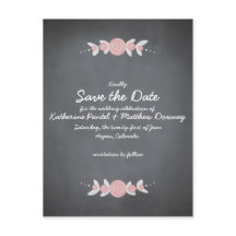 Chalkboard Floral Wreath Save the Date