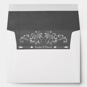 Chalkboard Flourish and Swirl Wedding Envelopes