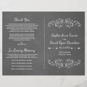 Chalkboard Flourish and Swirl Wedding Program