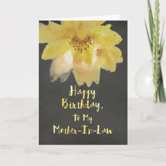 Chalkboard Flower Mother-In-Law Birthday Card